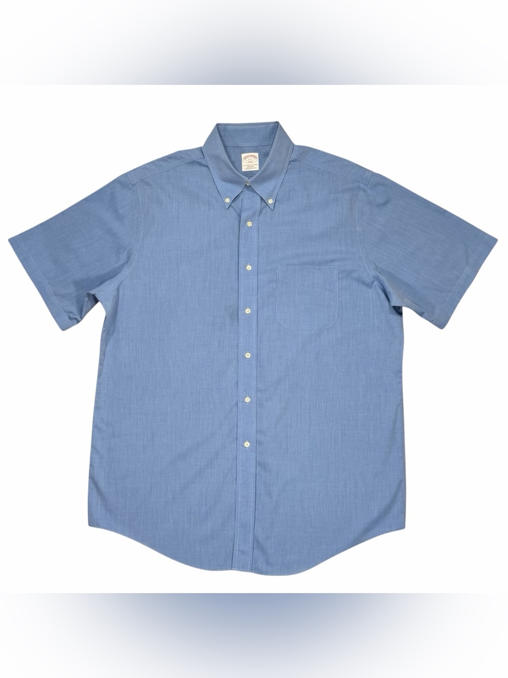 Brooks Brothers Blue S/S Button Up Shirt Size 16 1/2 XL The Original Polo Shirt